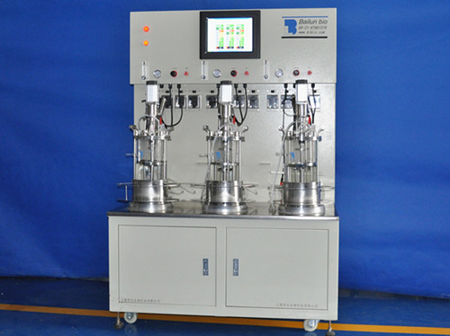 三聯離位滅菌機械攪拌玻璃發酵罐   BLBIO-5GJ-3-H